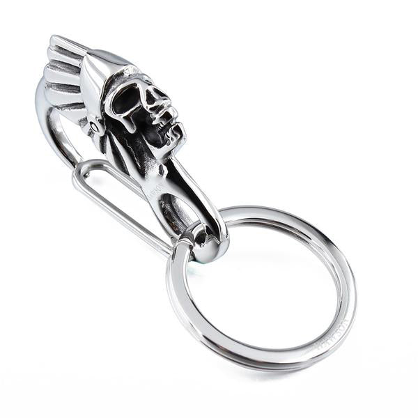 Stainless Steel Indian Skull KeyChain