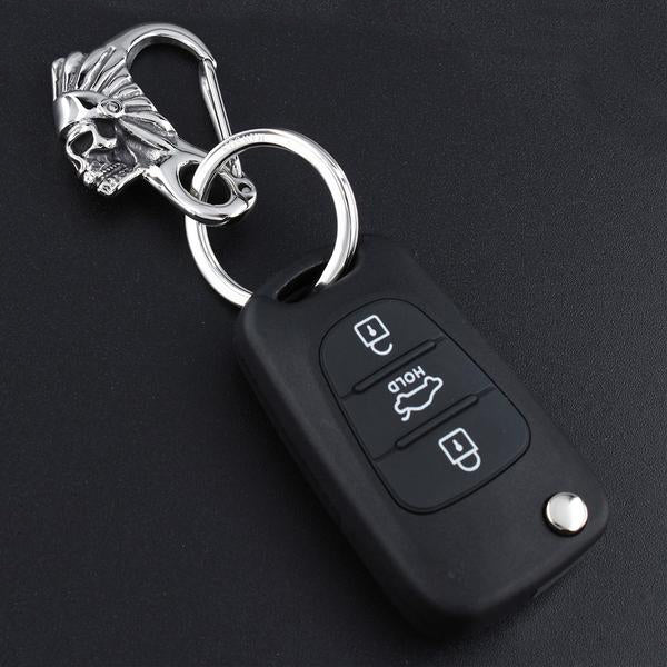 Stainless Steel Indian Skull KeyChain
