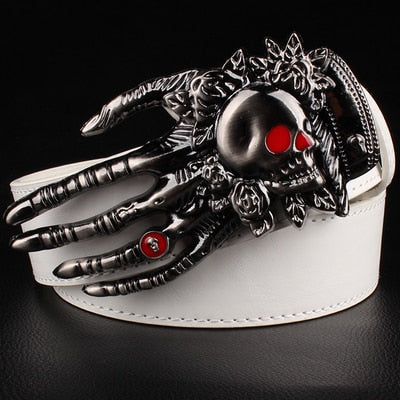 Red Eyes Skull Hand Buckle Leather Belts