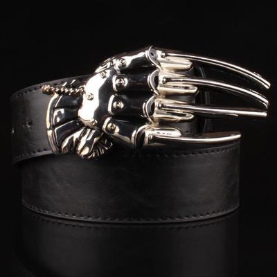 Silver Skull Hand Buckle Leather Belts