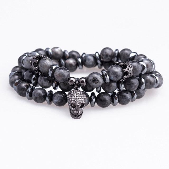 Natural Tiger Eye Stone Skull Necklaces
