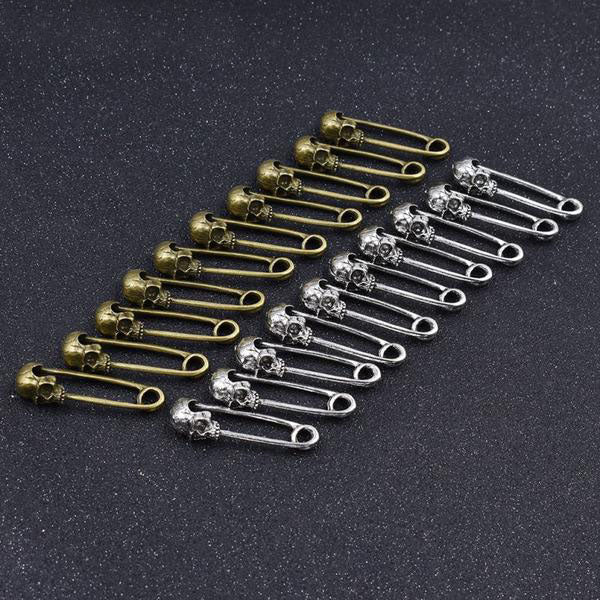 10pcs Vintage Skull Head Connectors