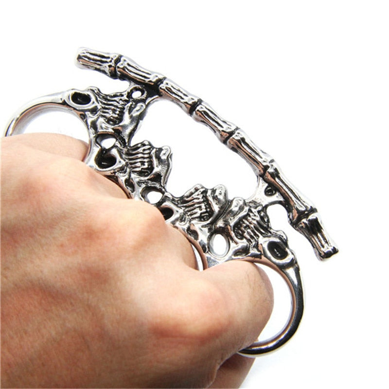 Cool Stainless Steel Big Biker Style Skull Ring