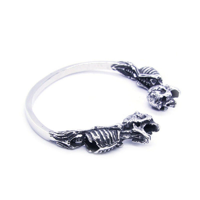 316L Stainless Steel Roaring Skull Bracelet