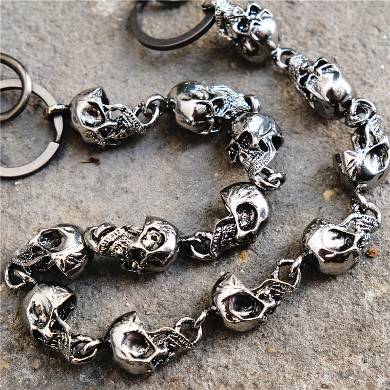 Heavy Waist Biker Wallet Skull Keychain