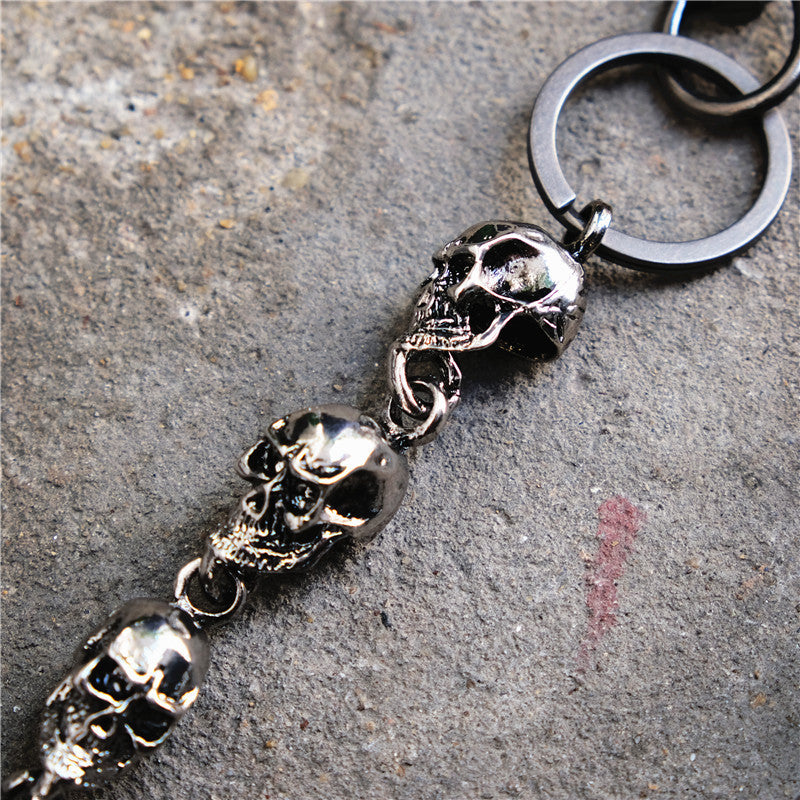 Heavy Waist Biker Wallet Skull Keychain