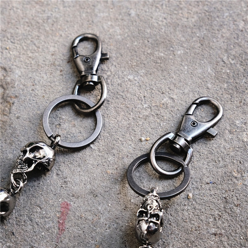 Heavy Waist Biker Wallet Skull Keychain