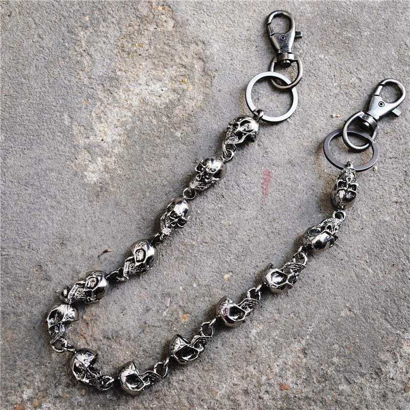 Heavy Waist Biker Wallet Skull Keychain