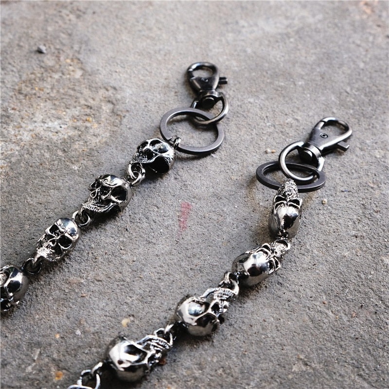 Heavy Waist Biker Wallet Skull Keychain