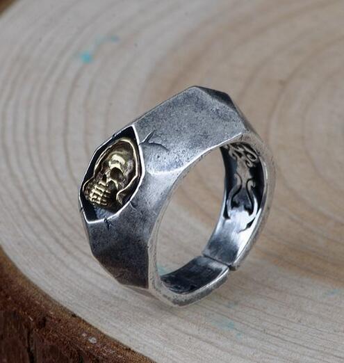 Resizable Real Pure Silver Unique Designed Skull Ring