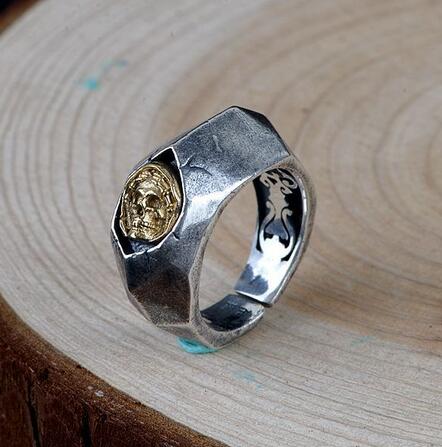 Resizable Real Pure Silver Unique Designed Skull Ring