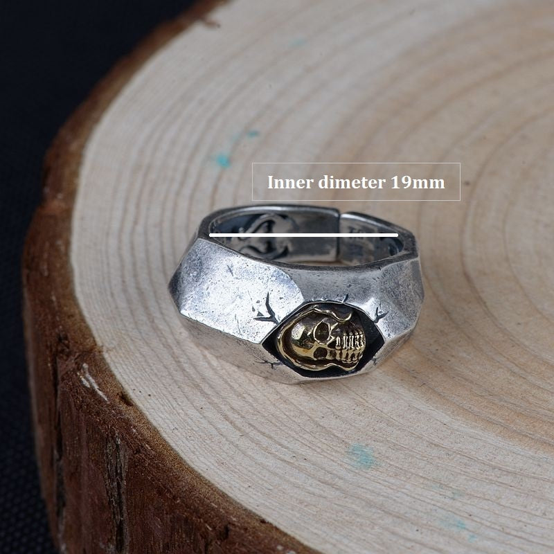 Resizable Real Pure Silver Unique Designed Skull Ring