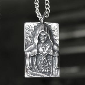 Stainless Steel Death Satan Cross Skull Pendant
