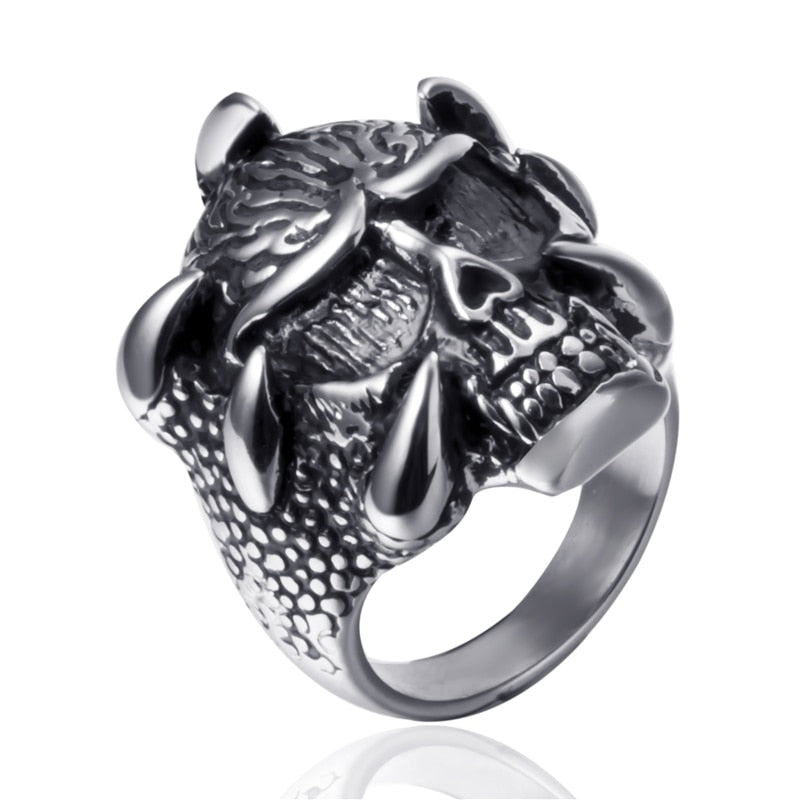 Punk Rock Biker Skull Ring