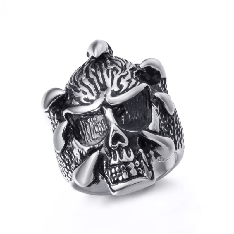 Punk Rock Biker Skull Ring