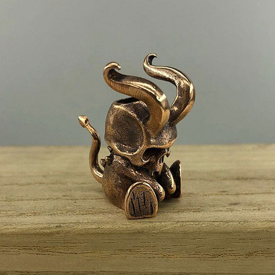 Vintage Brass Death Devil Skull Pendants
