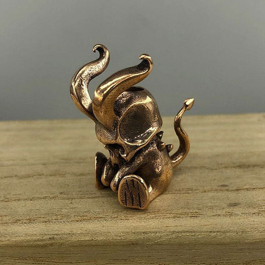 Vintage Brass Death Devil Skull Pendants