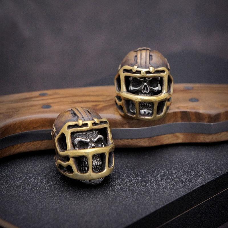 Handmade Rugby Skull Knife Beads for EDC Rope