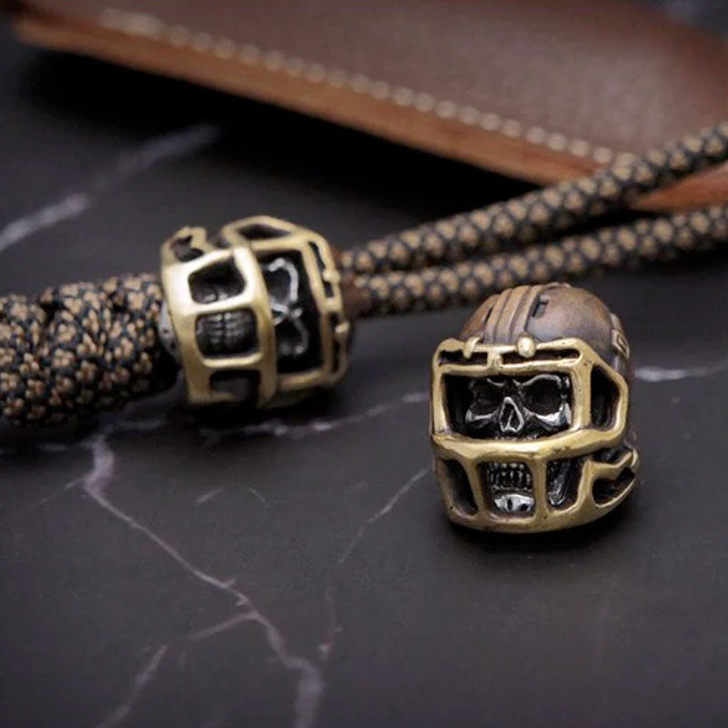 Handmade Rugby Skull Knife Beads for EDC Rope