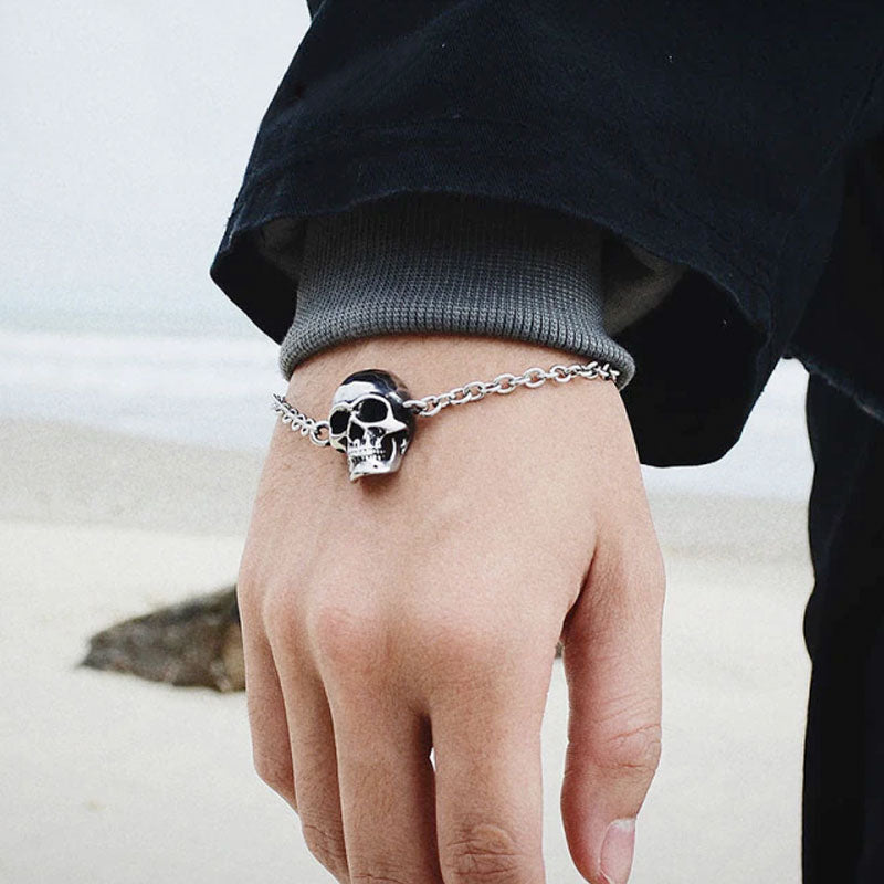 Gothic Death Messenger Skull Bracelet thin