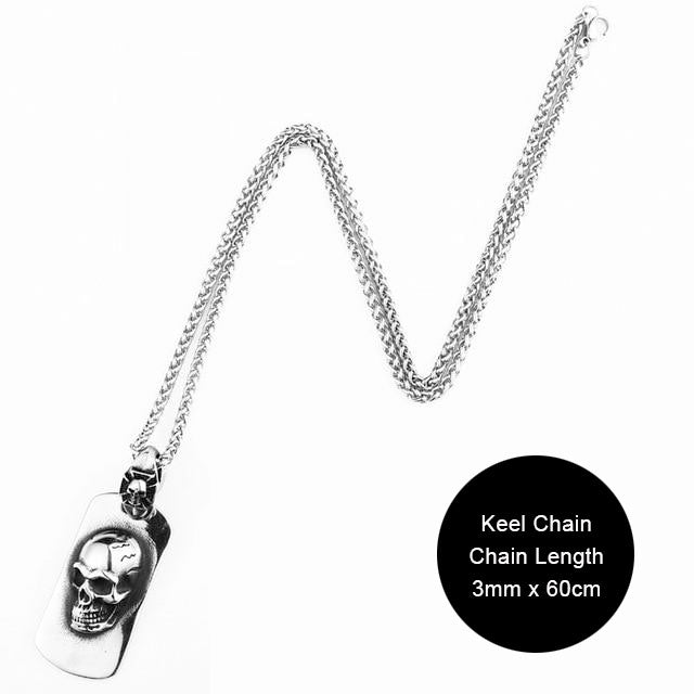 316L Stainless Steel Skull Dog Tag