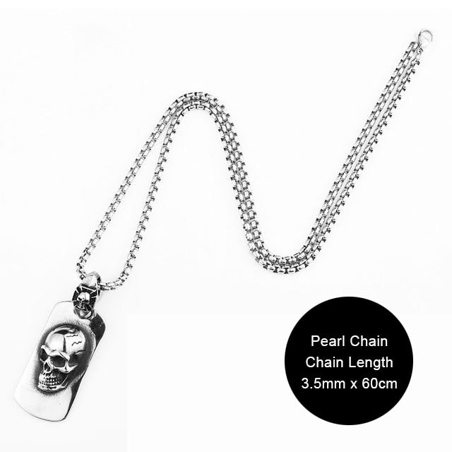 316L Stainless Steel Skull Dog Tag