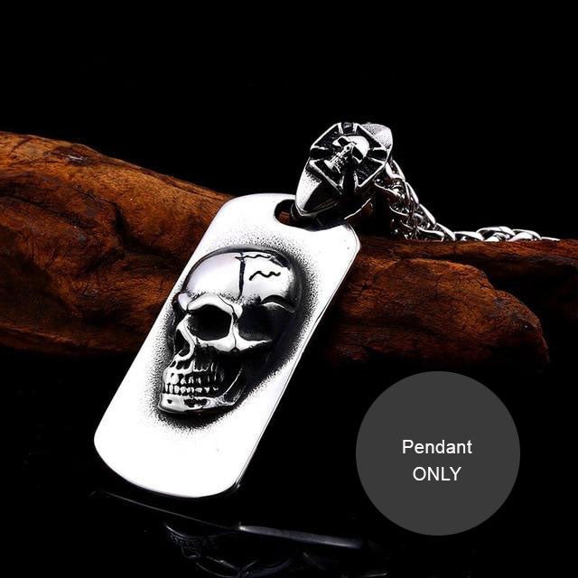 316L Stainless Steel Skull Dog Tag