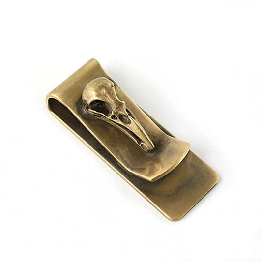 Brass Bird Skull Money Clip