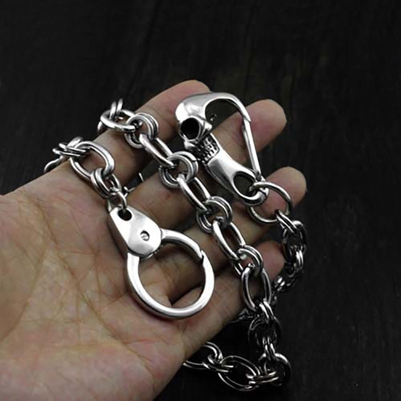 Unique Heavy Metal Pant Wallet Skull chain. Badass biker Wallet Chain. Badass Skull Wallet Chain. Badass biker accessory. Badass skull accessories.