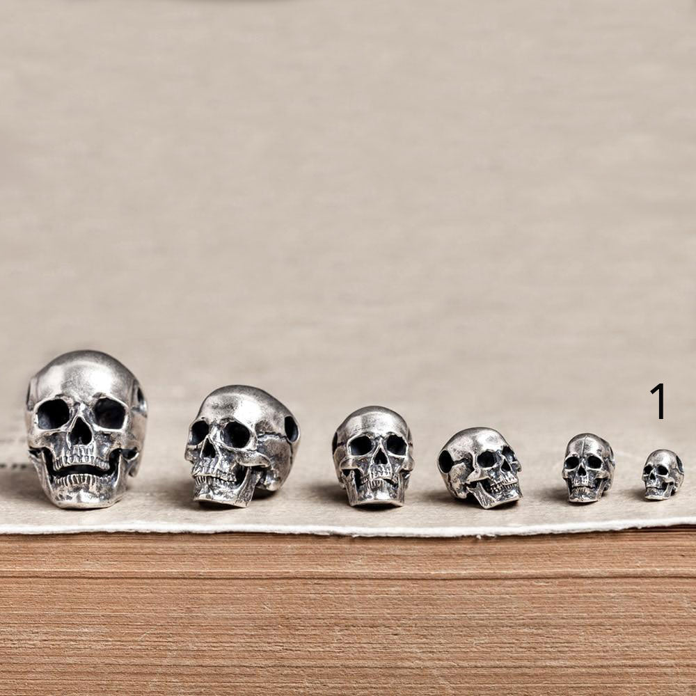Big to Small 925 Sterling Silver Skull Pendants. Badass skull pendants. Badass skull jewlwelry. Badass biker jewelry. Badass skull accessories.