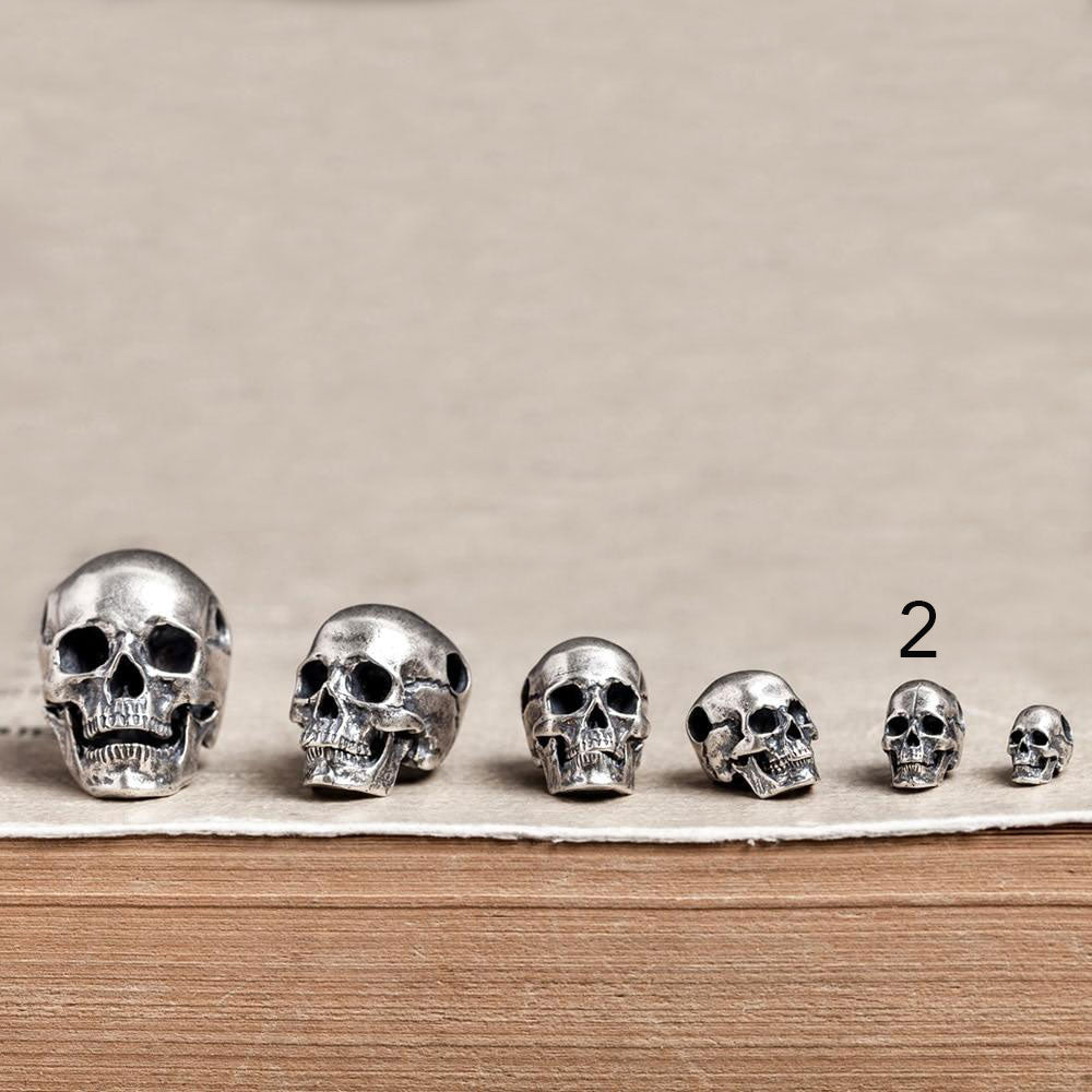 Big to Small 925 Sterling Silver Skull Pendants. Badass skull pendants. Badass skull jewlwelry. Badass biker jewelry. Badass skull accessories.