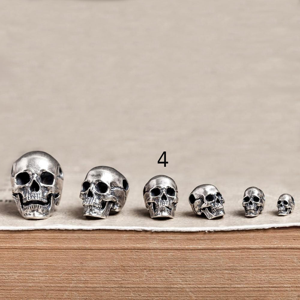 Big to Small 925 Sterling Silver Skull Pendants. Badass skull pendants. Badass skull jewlwelry. Badass biker jewelry. Badass skull accessories.