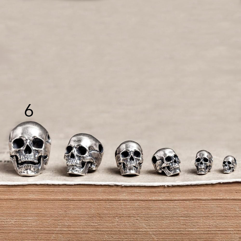 Big to Small 925 Sterling Silver Skull Pendants. Badass skull pendants. Badass skull jewlwelry. Badass biker jewelry. Badass skull accessories.
