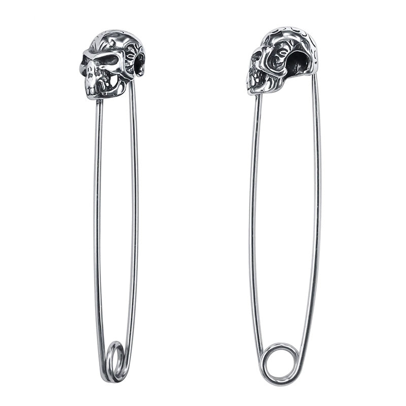 Stainless Steel Rock Skull Pins