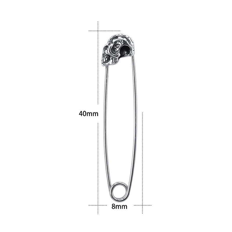 Stainless Steel Rock Skull Pins