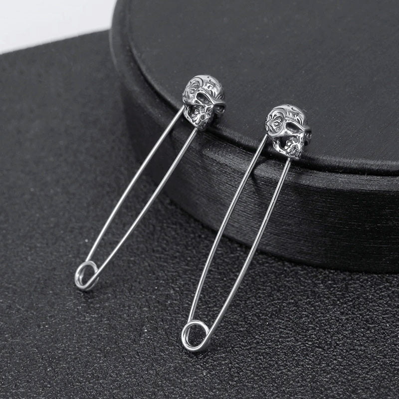 Stainless Steel Rock Skull Pins