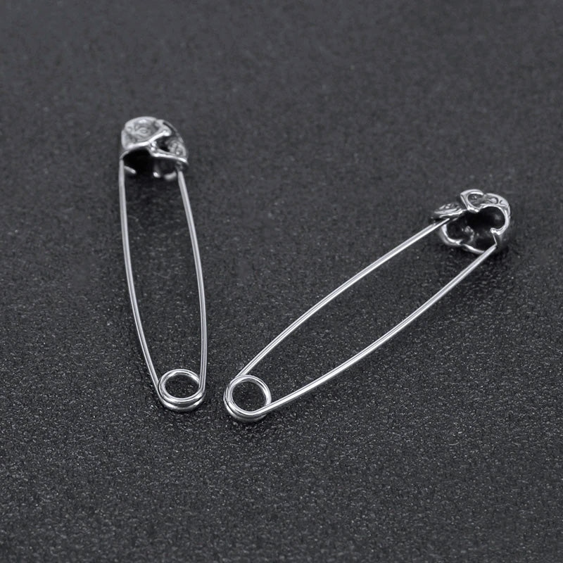 Stainless Steel Rock Skull Pins