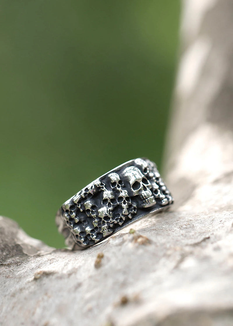 Retro Bad Boy Biker Skull Rings, badass skull ring, badass skull accessories