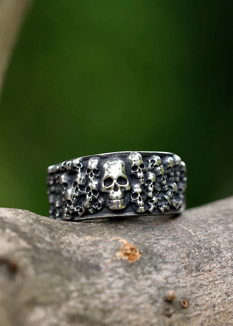 Retro Bad Boy Biker Skull Rings, badass skull ring, badass skull accessories
