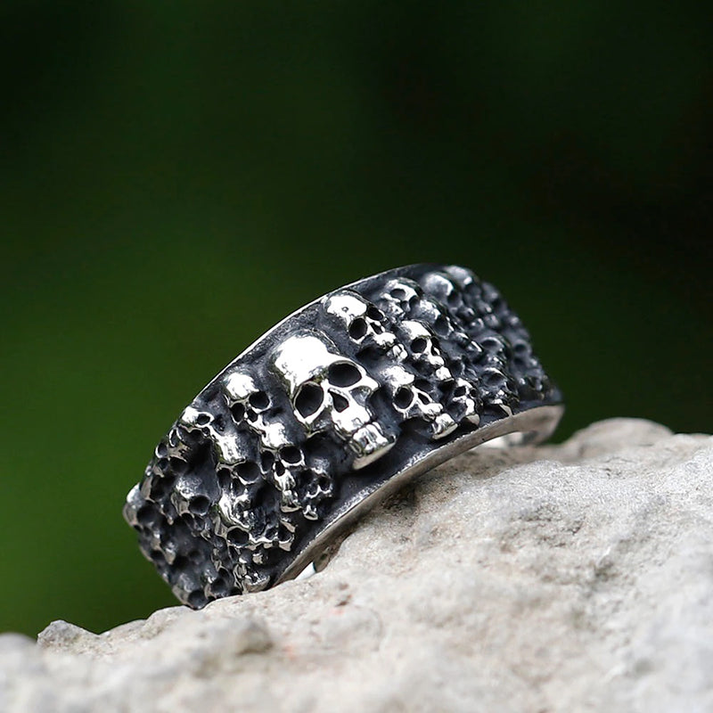 Retro Bad Boy Biker Skull Rings, badass skull ring, badass skull accessories