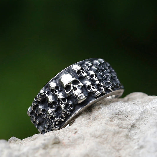 Retro Bad Boy Biker Skull Rings, badass skull ring, badass skull accessories