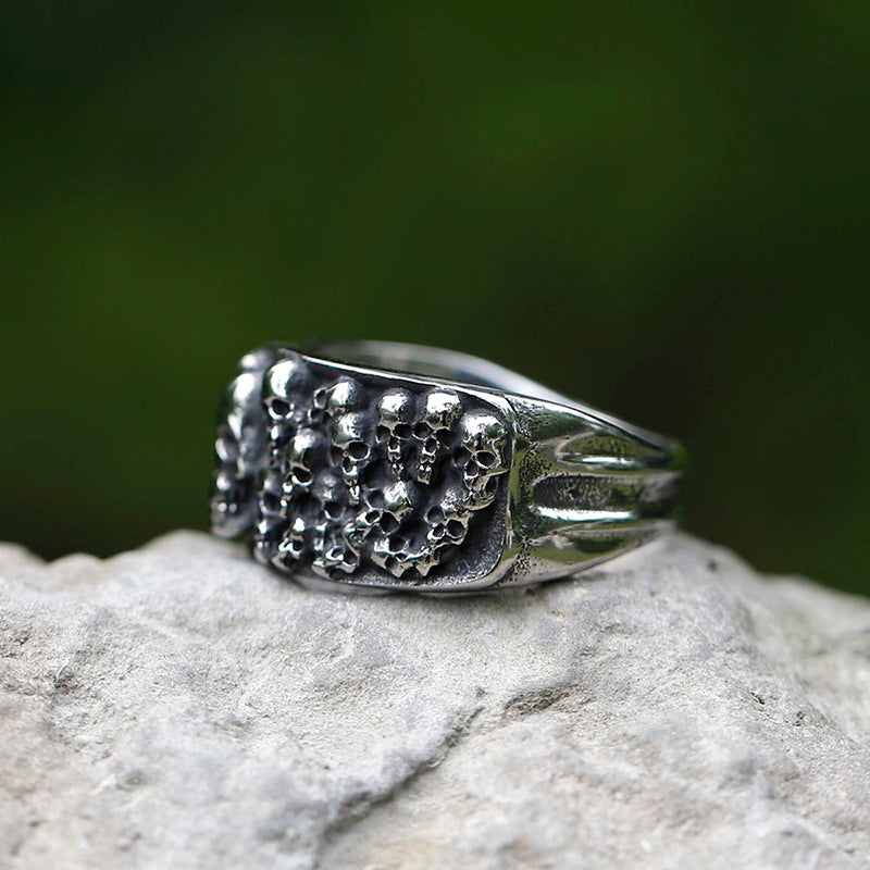 Retro Bad Boy Biker Skull Rings, badass skull ring, badass skull accessories