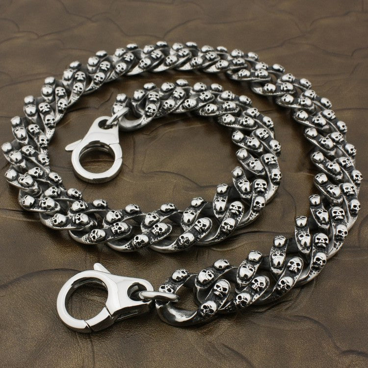Huge Heavy 316L Stainless Steel Skulls Wallet Chain