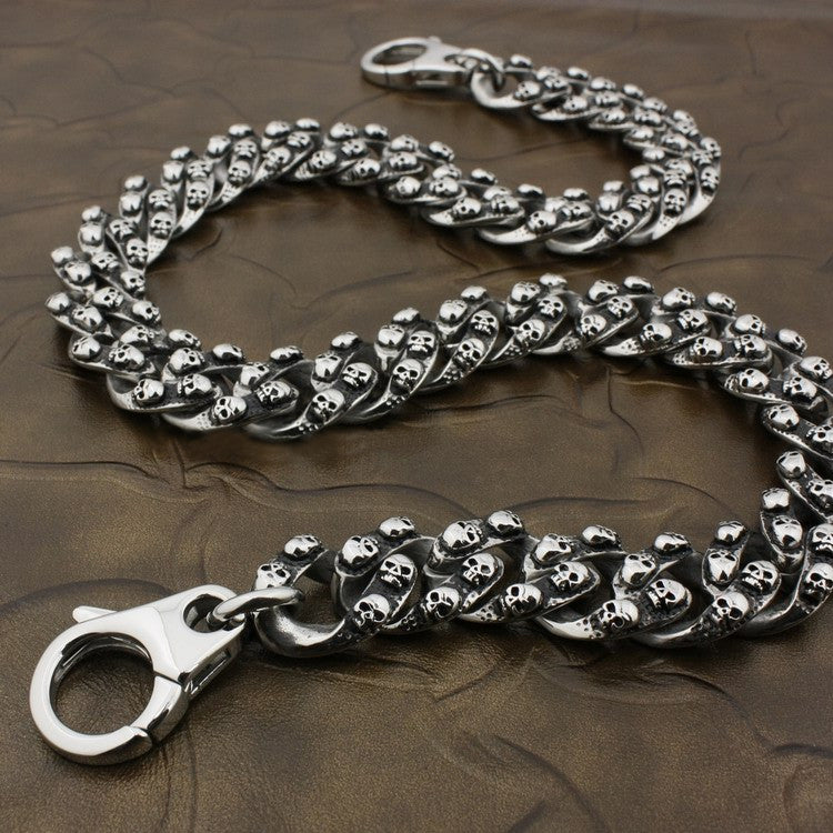 Huge Heavy 316L Stainless Steel Skulls Wallet Chain