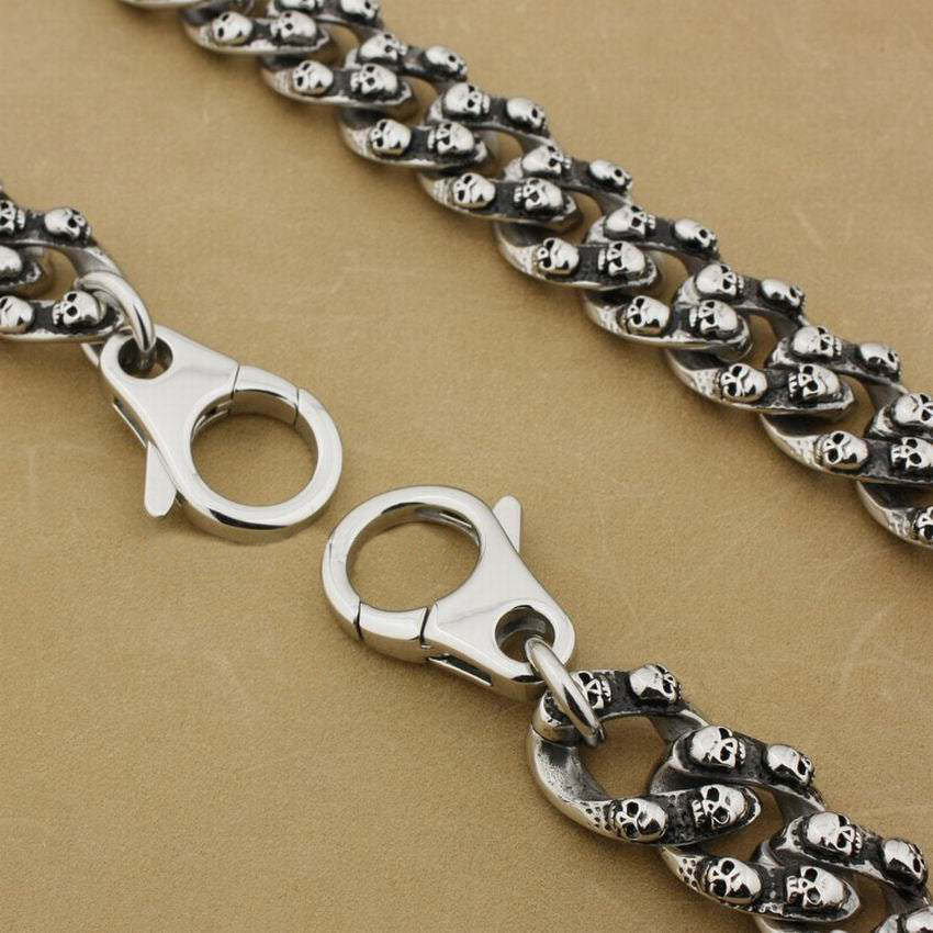 Huge Heavy 316L Stainless Steel Skulls Wallet Chain