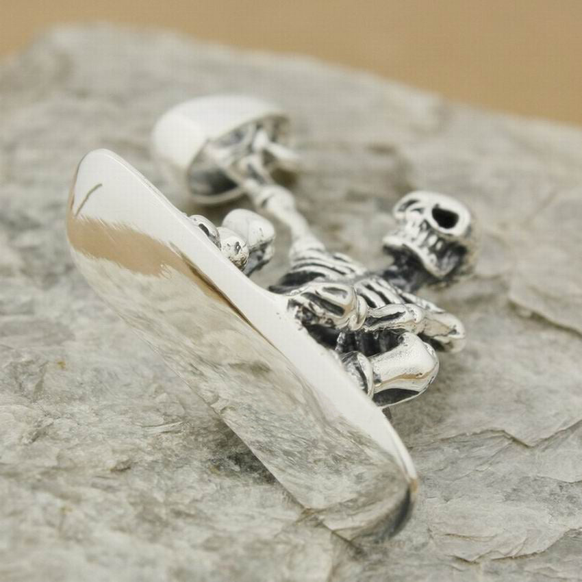 925 Sterling Silver Surfer Skeleton Skull Pendant Necklace. Badass skeleton skull pendant. Badass skeleton skull pendant necklace. Badass surfer skeleton skull pendant necklace. Badass skull accessories