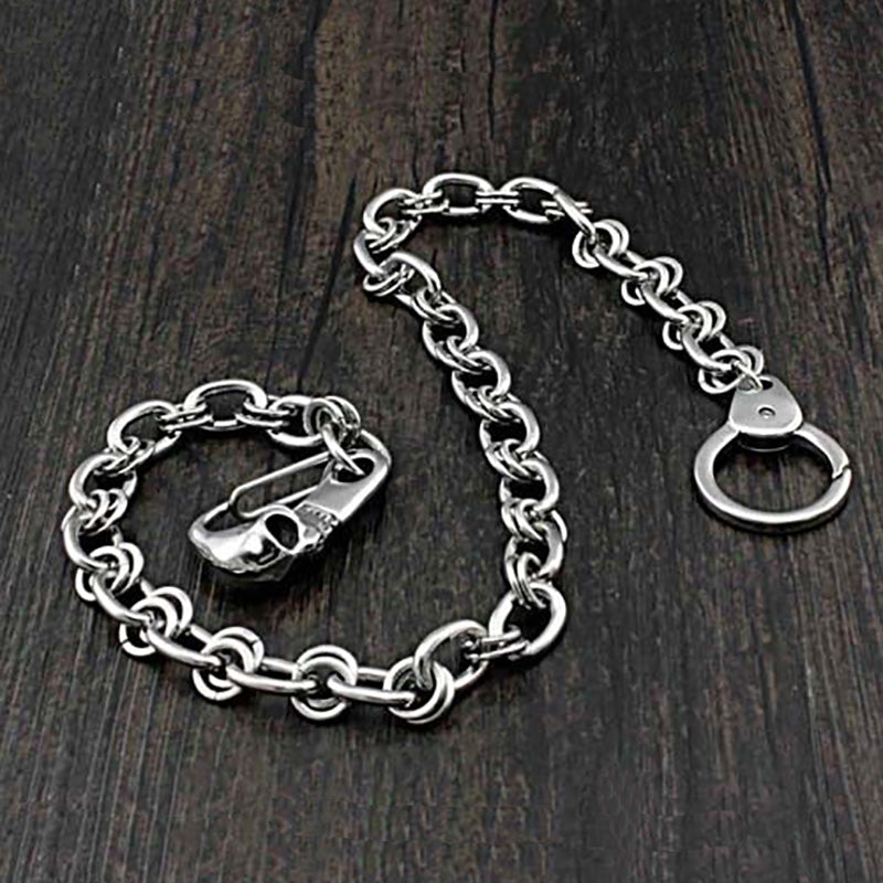 Unique Heavy Metal Pant Wallet Skull chain. Badass biker Wallet Chain. Badass Skull Wallet Chain. Badass biker accessory. Badass skull accessories.