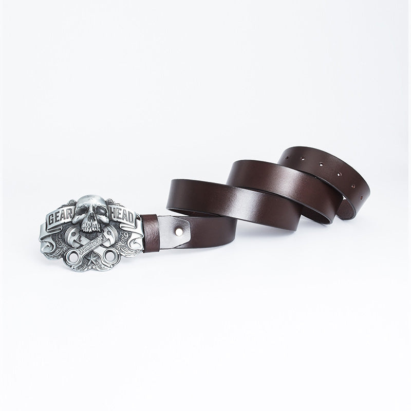 Vintage Luxury Skull Gear Biker Belts