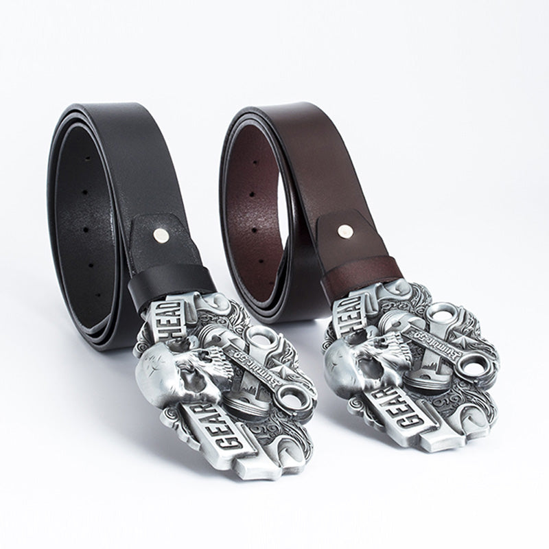 Vintage Luxury Skull Gear Biker Belts