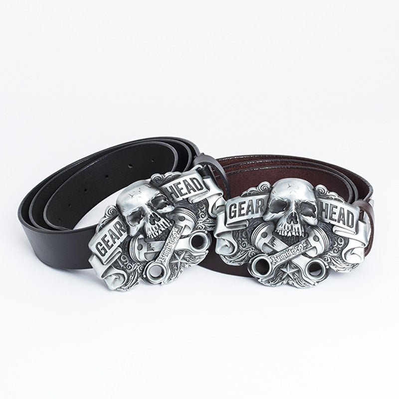 Vintage Luxury Skull Gear Biker Belts